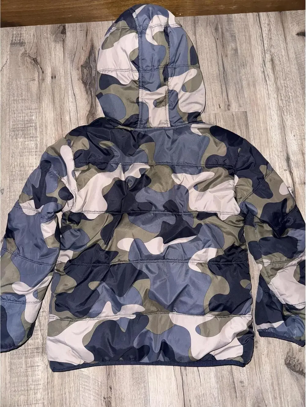 Boys Camo Winter Coat Puffer Quilted Jacket‎ Gymboree Medium 7/8 Gorpcore Blue